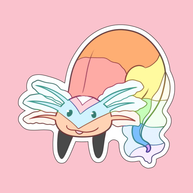 Rainbow Pride Axolotl | Cute Animal by Bad Witch