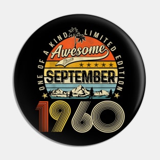 Awesome Since September 1960 Vintage 63rd Birthday Pin