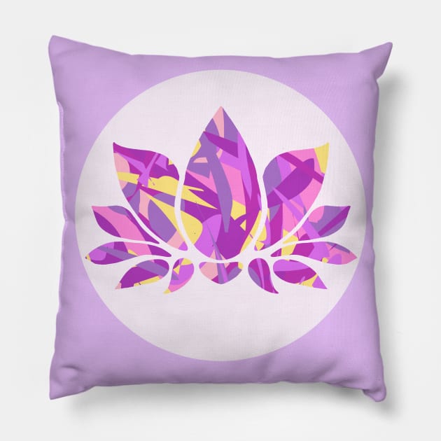 PINK PURPLE YELLOW LOTUS FLOWER, LOTUS DESIGN, PAINT SPLASH PATTERN Pillow by danitacreate