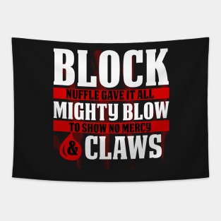 Block, Mighty Blow and Claws Tapestry