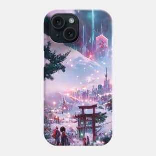 Christmas Snowglobe Wanderlust in Nature Woods Christmas Trees Xmas Lights Holiday Travel Vacation Phone Case