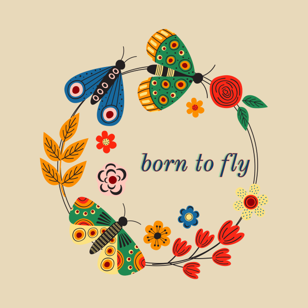 Whimsical Butterfly Adventure: Born to Fly Tribal Design for Explorers & Toddlers by Atieno