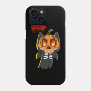 Halloween Scary Evil Cat Funny Pumpkin Head Phone Case