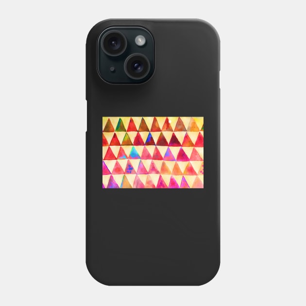 Background with colored triangles Phone Case by Begoll Art