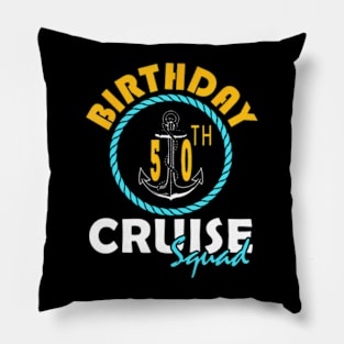 50Th Birthday Cruise Squad 2024 Matching Party Family Pillow