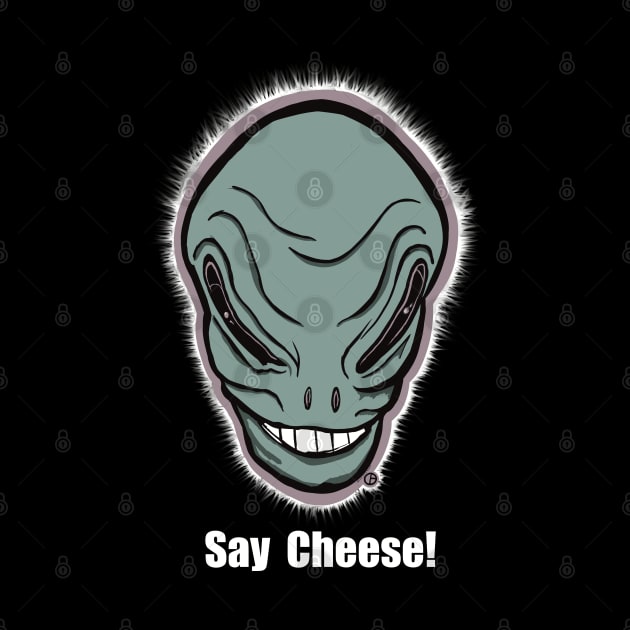Mr. Grey Alien Say Cheese! by Art from the Blue Room