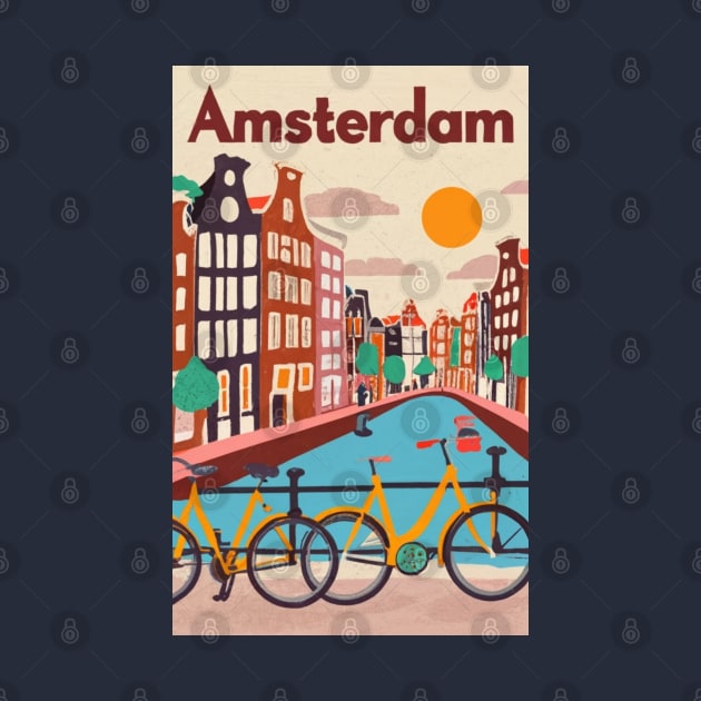 A Vintage Travel Art of Amsterdam - Netherlands by goodoldvintage