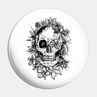 floral skull Pin