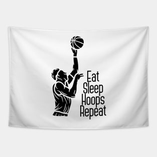 Eat Sleep Hoops Repeat Tapestry