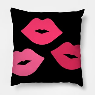 Pink Kisses Lips Pillow