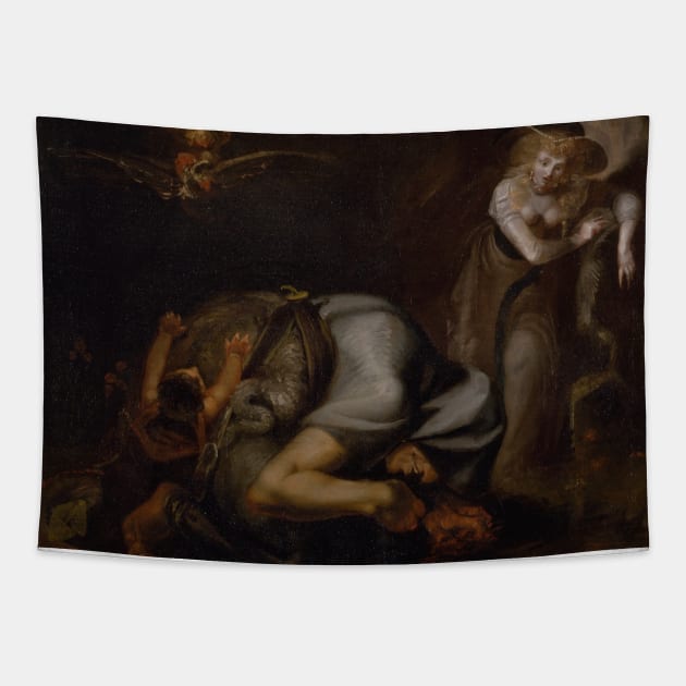 Scene of Witches, from "The Masque of Queens" by Ben Jonson by Henry Fuseli Tapestry by Classic Art Stall