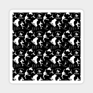 Figure Skating Life- Graphic Design Style 2-White on Black Magnet