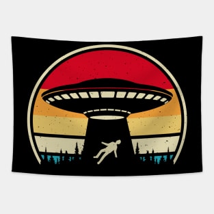 Retro Ufo abduction Tapestry