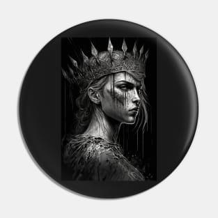 Fierce Warrior Queen Illustration Pin