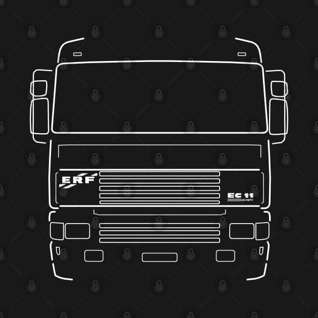 Classic 1990s ERF EC11 lorry white outline graphic by soitwouldseem