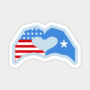 We Heart USA & Somalia Patriot Flag Series Magnet