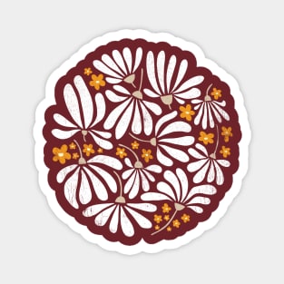 BOHO Flowers Round Magnet