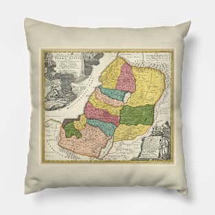 1720 Israel Palestine Judaea Map Pillow