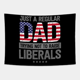 Regular Dad Raise Liberals USA Flag Father's Day Tapestry