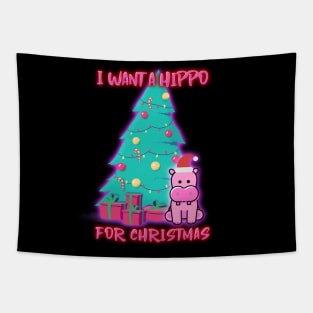 I Want A Hippopotamus For Christmas Tapestry