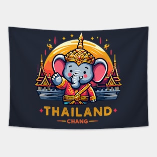 Thailand Chang Cute Thai Elephant Temple Asian Funny Novelty Tapestry