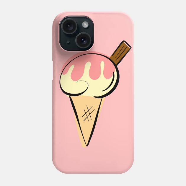 Ice Cream Flake and Strawberry Sauce Phone Case by Squeeb Creative