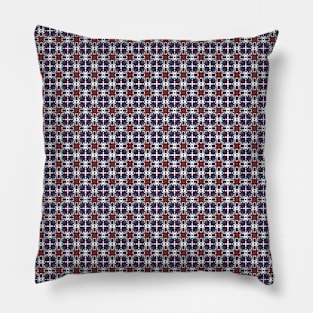 Bright red and blue crystal pattern Pillow