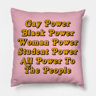 Retro 60s Protest Poster - Power to the people Pillow