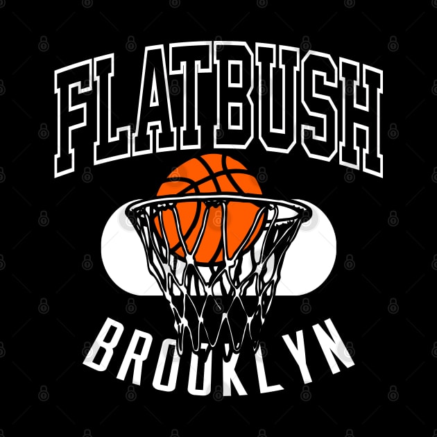 Flatbush Brooklyn Retro Basketball by funandgames