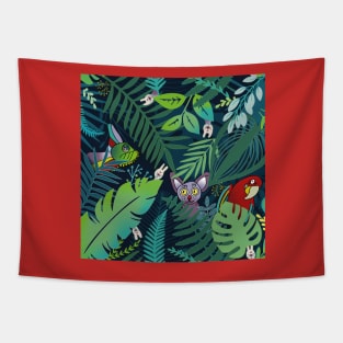 peek-a-boo jungle animals Tapestry