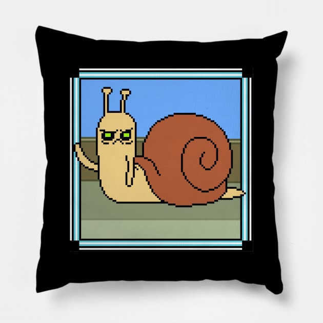 Lich Snail pixel art Pillow by PXLFLX