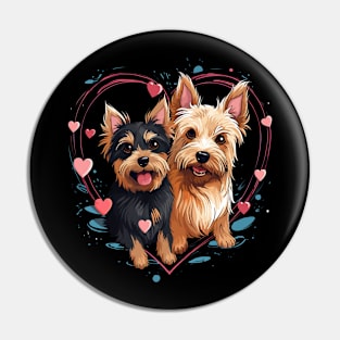 Australian Terrier Couple Valentine Pin