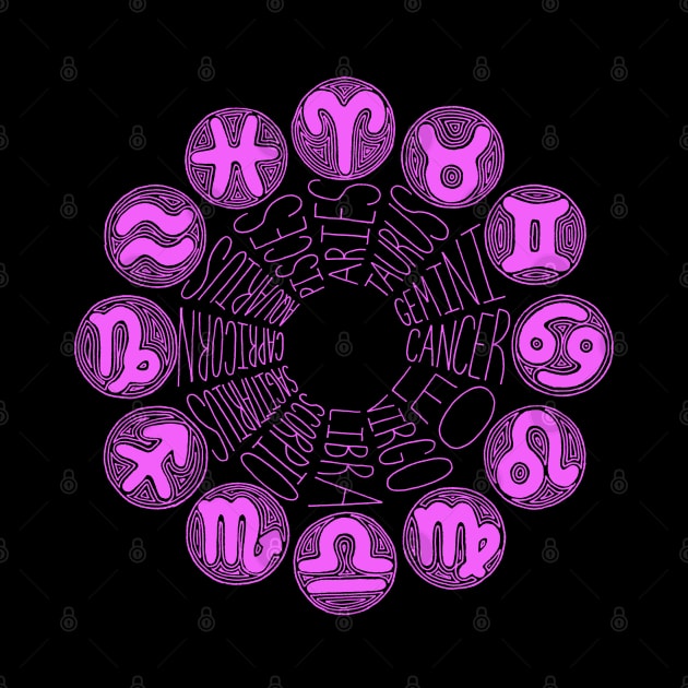 Zodiac Signs (pink) by calenbundalas