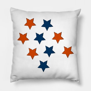 Orange and blue stars Pillow