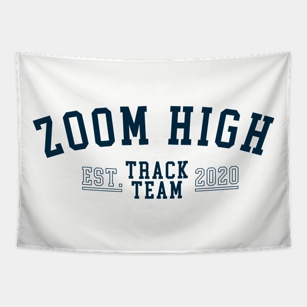 Zoom High Track Team Gym Shirt (Navy) Tapestry by stickerfule