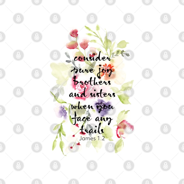 Joy Scripture Watercolor | James 1.2 by Harpleydesign