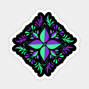 Purple green calming flower yoga meditation Magnet