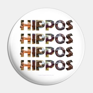 HIPPOS HIPPOS HIPPOS HIPPOS - wildlife oil painting word art Pin