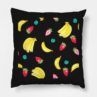 Strawberries and Bananas Pillow