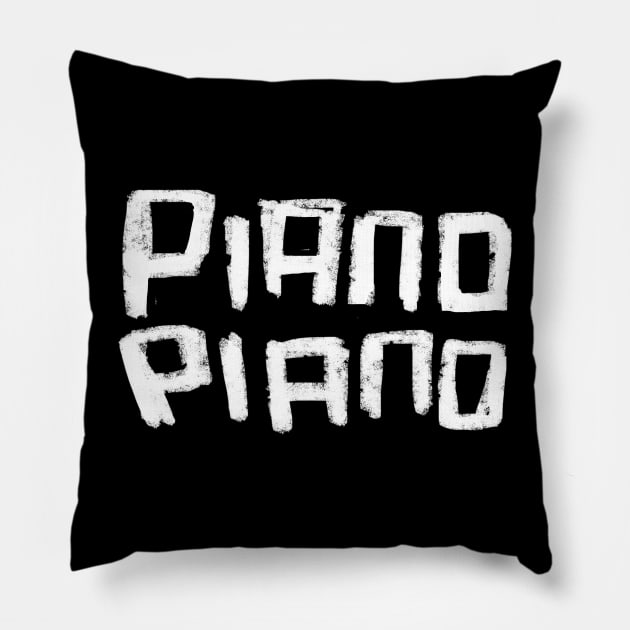 Piano Piano Pillow by badlydrawnbabe