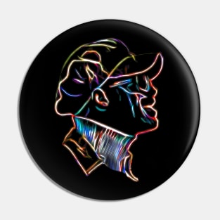 Stevie Wonder in Pop Art style Neon Glow effect Pin