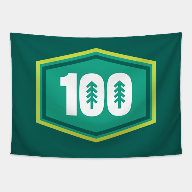 100 Mile Trail and Ultra Running Trees Tapestry by PodDesignShop