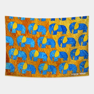 Celestial boho Gold elephant ecopop Tapestry