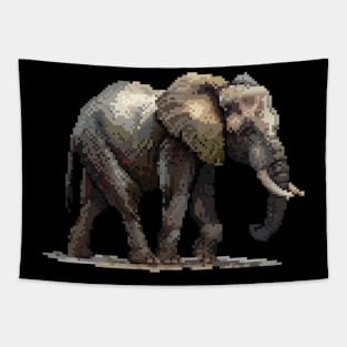 Pixelated Elephant Artistry Tapestry