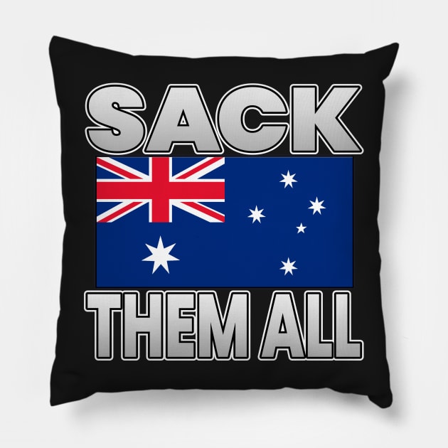 FREEDOM CONVOY AUSTRALIA - FREEDOM RALLY AUSTRALIA FLAG HEARTS DESIGN SACK THEM ALL Pillow by KathyNoNoise