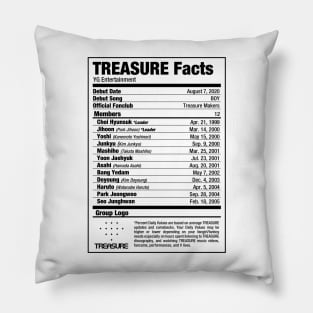 TREASURE Kpop Nutritional Facts Pillow