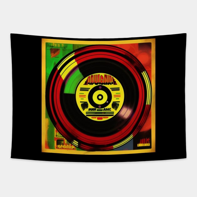 Reggae Music Pop Art Vinyl Album Cover Tapestry by musicgeniusart