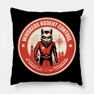 Whiskers Rodent Control - Retro Vintage Pest Control Logo - WTF Pillow