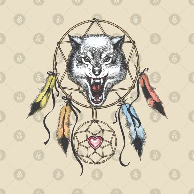 Wolf Head Native Americans Totem Symbol by devaleta