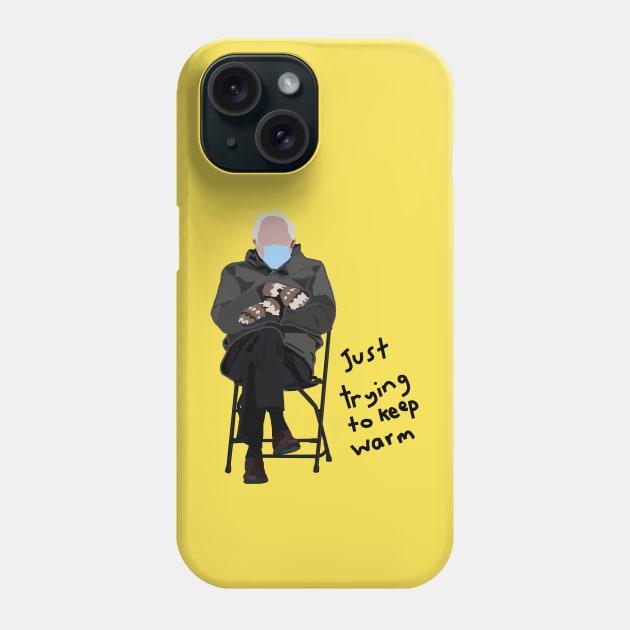 Keep Warm Bernie Sanders Mittens Abstract Phone Case by ellenhenryart